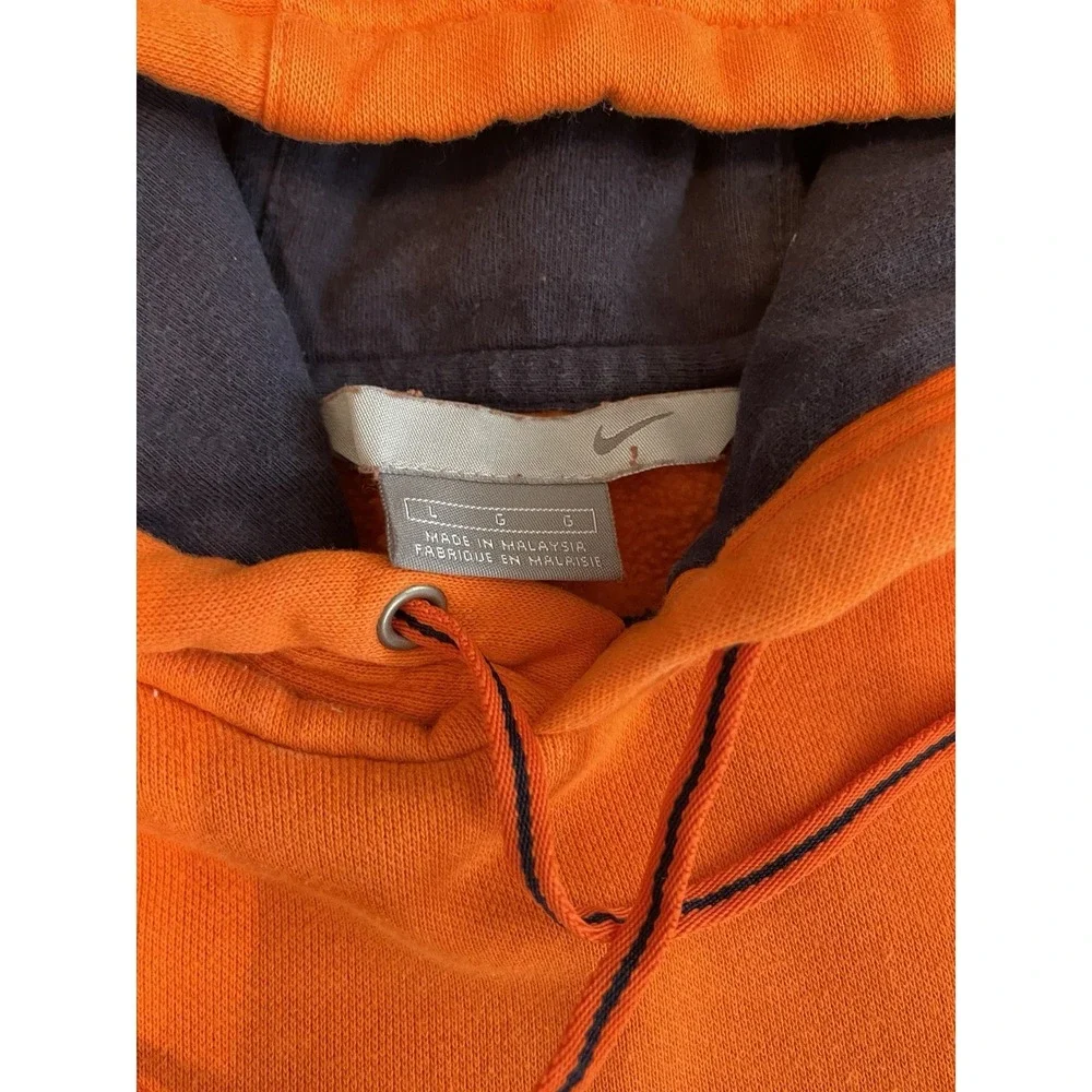 Vintage Y2K Nike Embroidered Hoodie Pullover Orange Spell-out Size Large